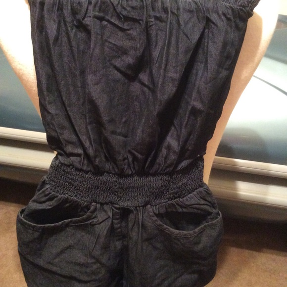 Gold Drama large strapless denim romper - Picture 7 of 7